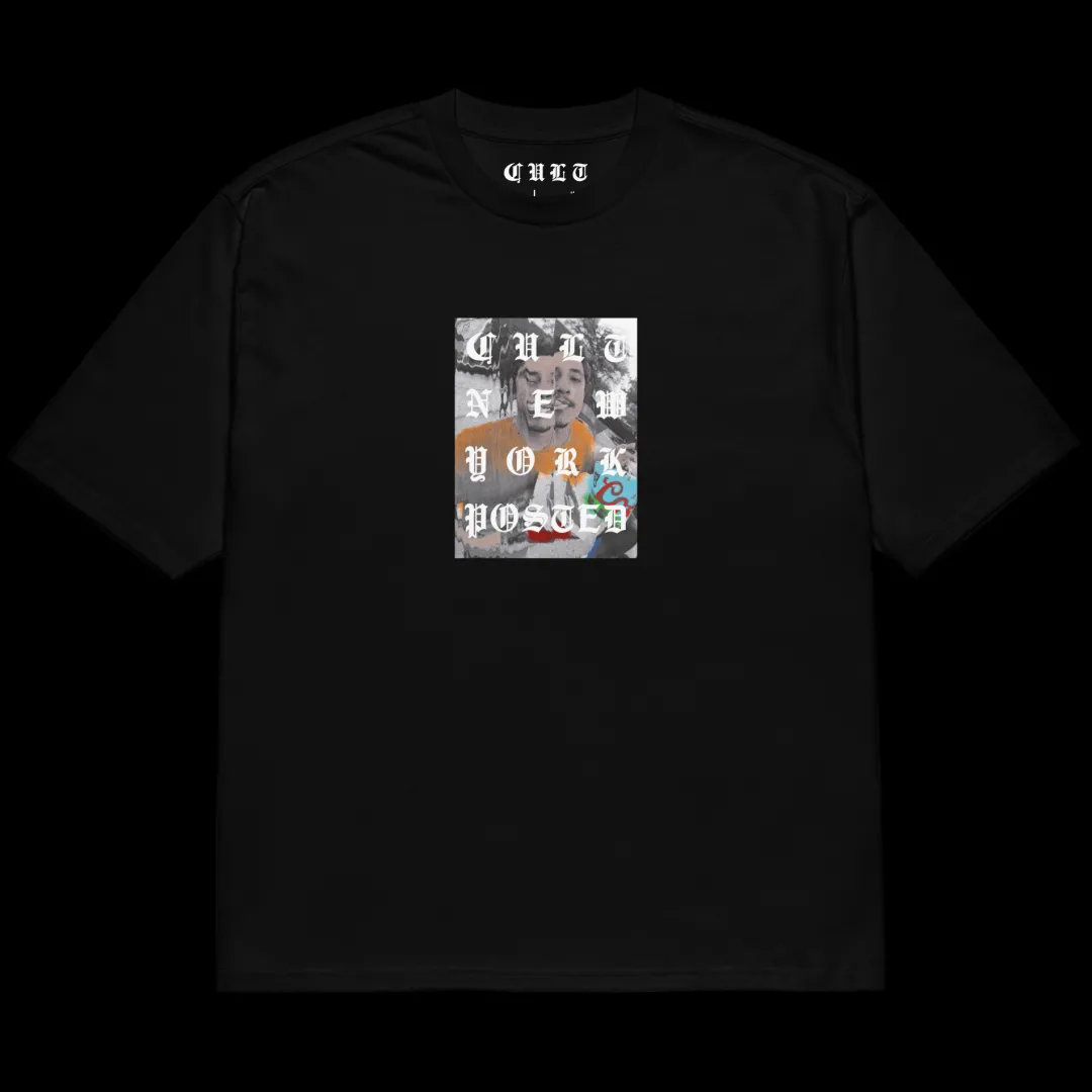 Hot Cult x Silent "Posted Cover" Heavyweight Tee / black Tops