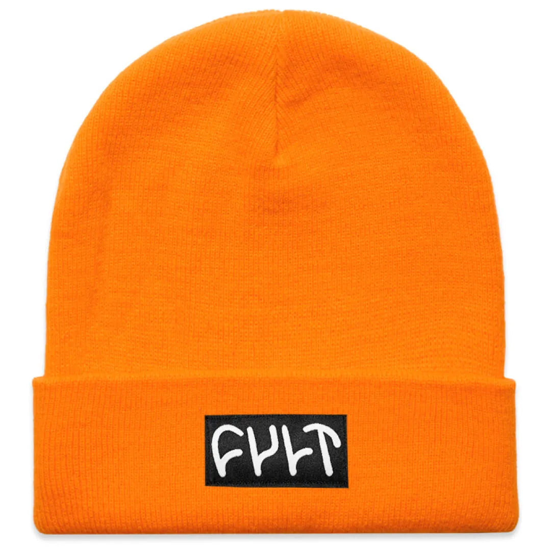 Shop Witness Beanie / tight knit safety orange Hats